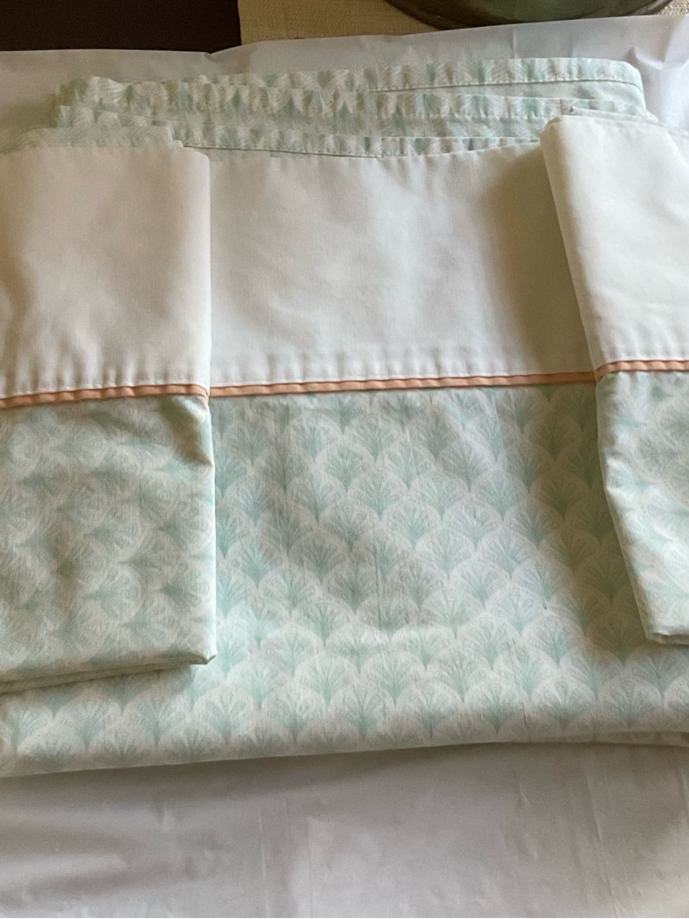Laura Ashley Vintage 80s Bedding Set -Flat Sheet 90 X98”& 2 King Pillow Covers
